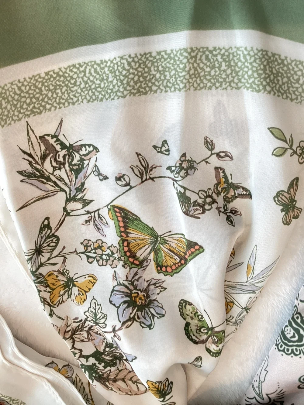 🦋Anthropologie Silky Scarves Bag Head Hair Scarf Set of 2 Butterfly Paisley